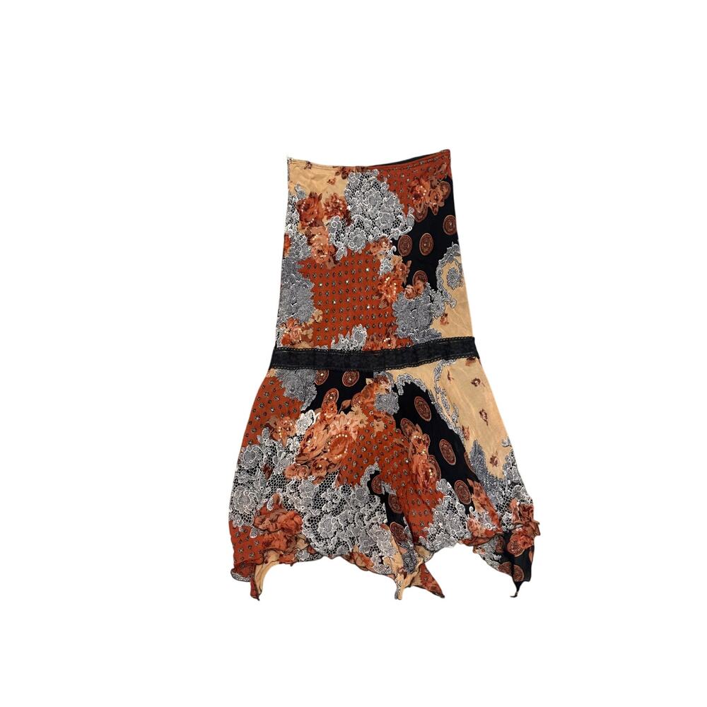 Whimsy Hankerchief Y2K orange and black skirt - Picture 2 of 2